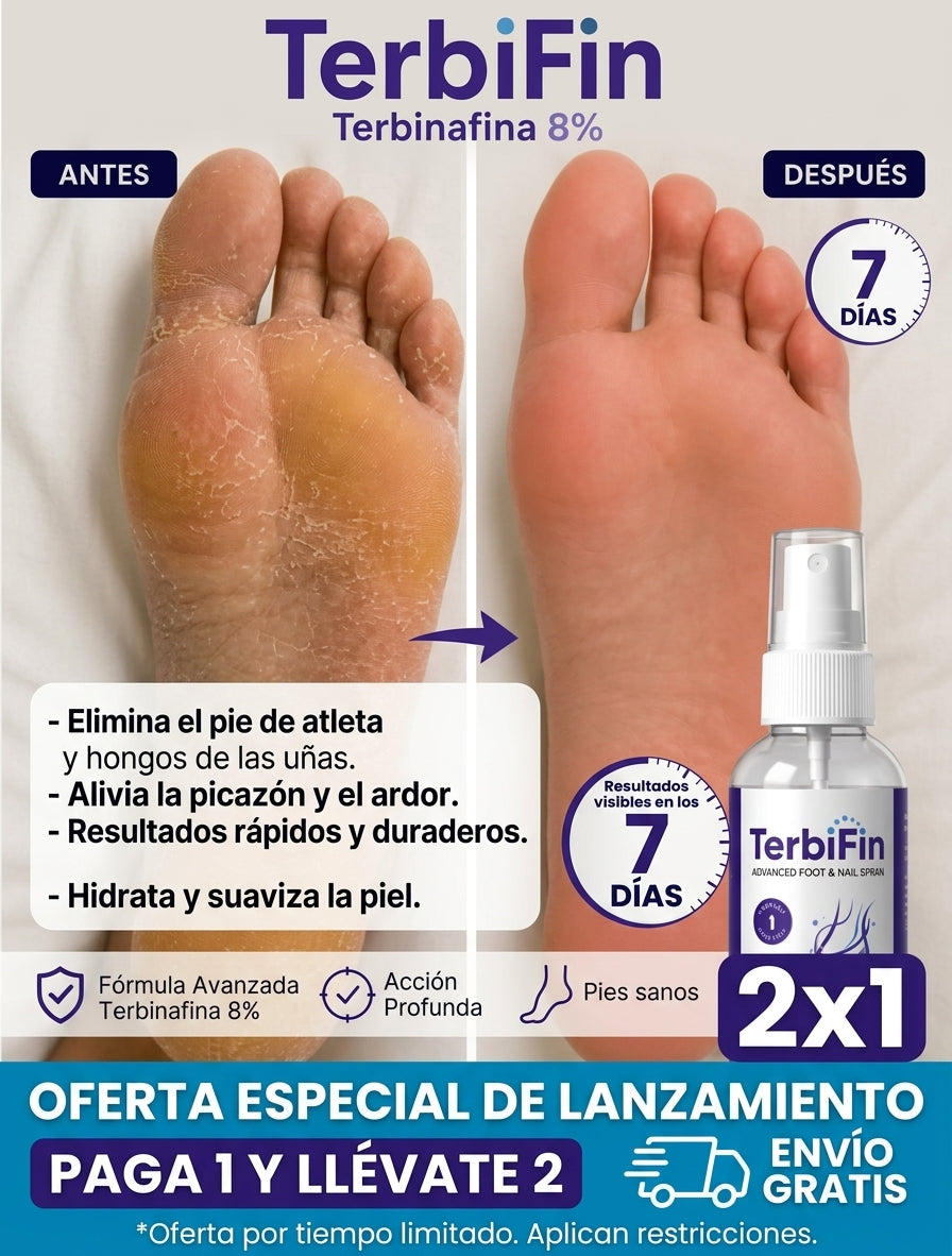 TerbiFin Spray 8% Anti-Hongos Pies Uñas