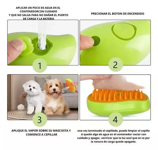 🎁 Cepillo vapor para mascota