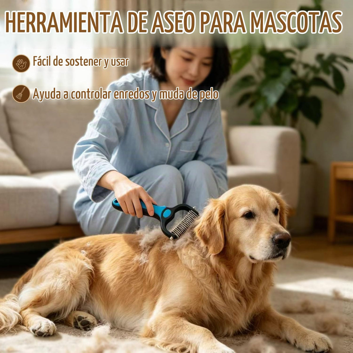 CEPILLO DESLANADOR PARA MASCOTAS