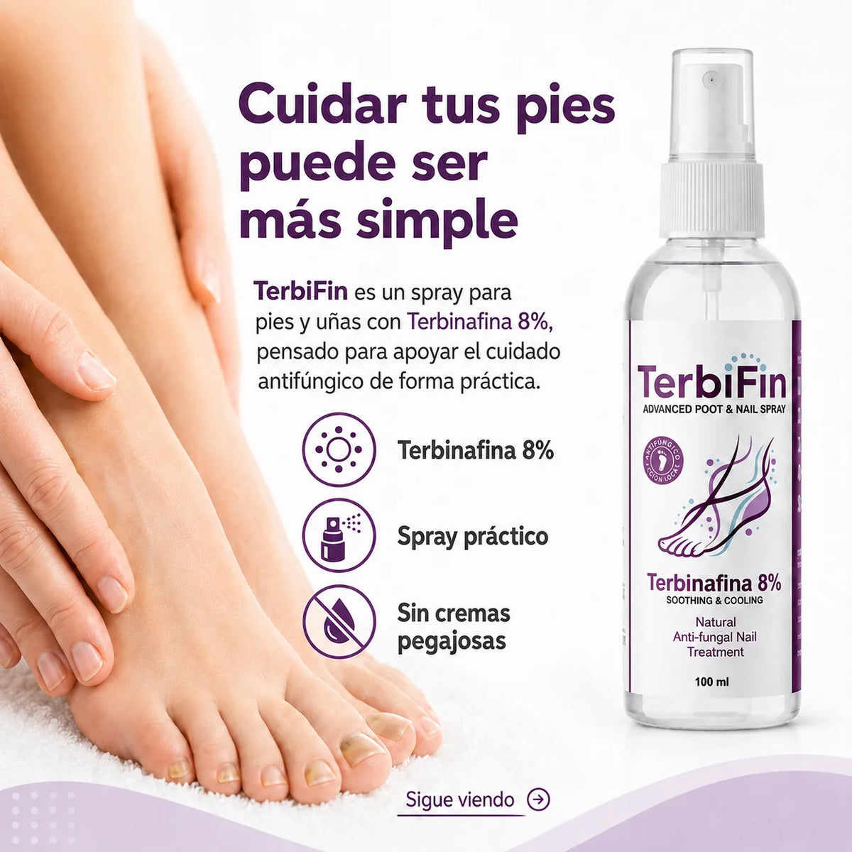 TerbiFin Spray 8% Anti-Hongos Pies Uñas