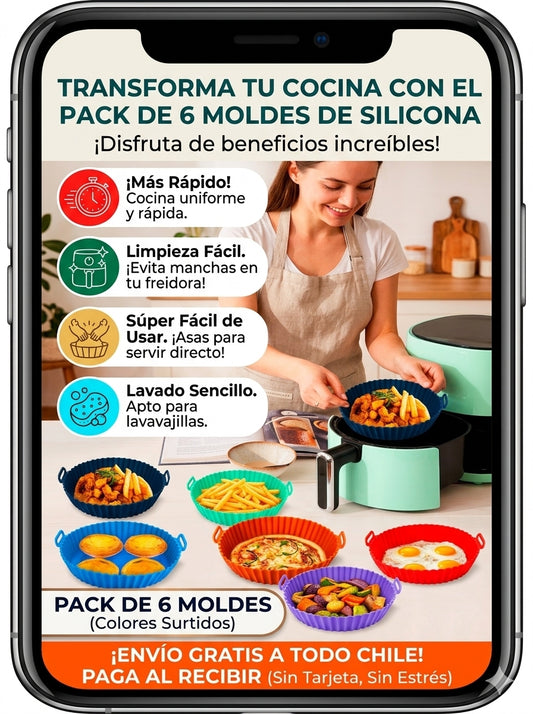 Molde Silicona Freidora De Aire 6 Unidad